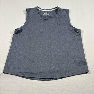 Stio Womens Blue Sleeveless Stretch Casual Poly Comfort Shirt Tank Top Sz L